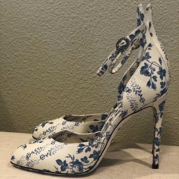 gucci floral heels